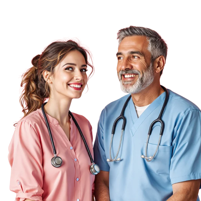 Une infirmière et un médecin libéraux